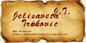Jelisaveta Trpković vizit kartica